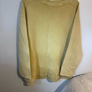 Anthropologie women’s sweatshirt in maize..split hem..tunic style..boat neck